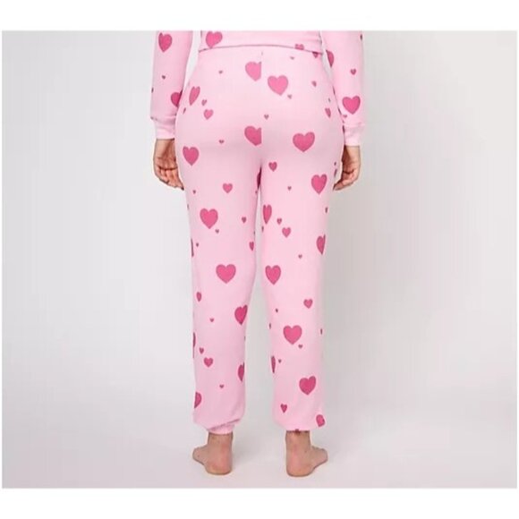 Bumblebella by Jill Martin Graphic Joggers Rose Hearts Size Medium Elastic Waist - Picture 2 of 8